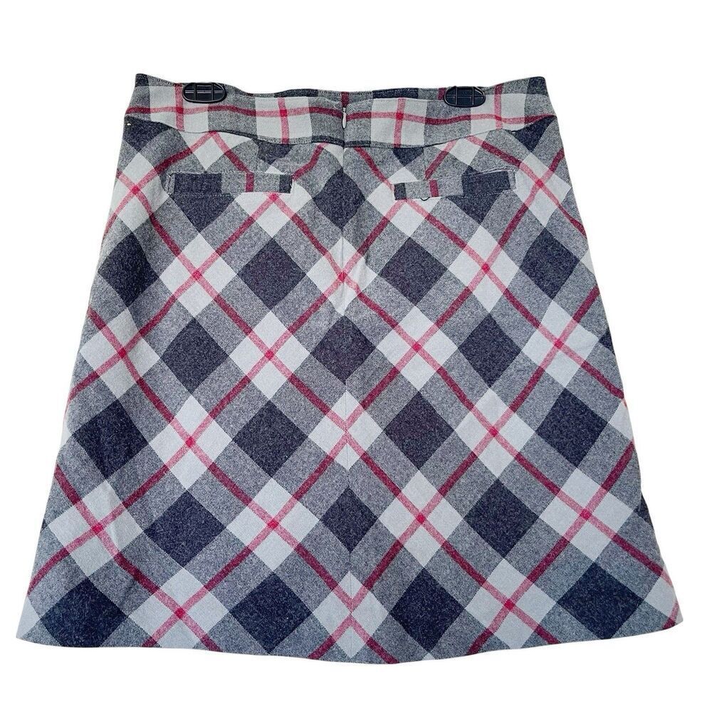 Merona Womens Plaid Tartan Mini Skirt Preppy Wool Blend Work Career Office Sz 12 - Picture 2 of 12